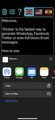 Dictate App - Share